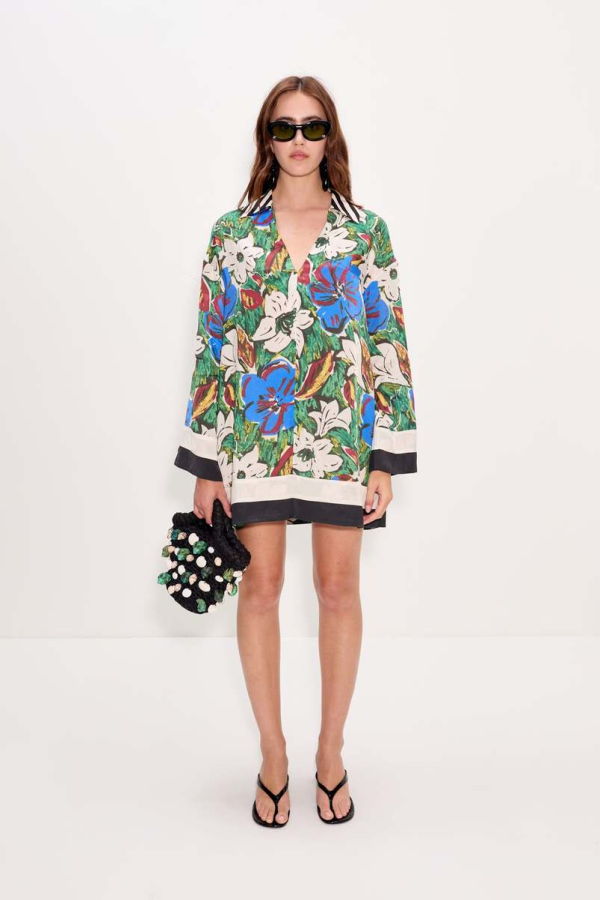 Simon Miller Diaz Mini Dress - Tropical Floral Print Combo