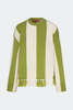 Simon Miller Faye Tassel Sweater - Moss Green/Cream - Thumbnail 1