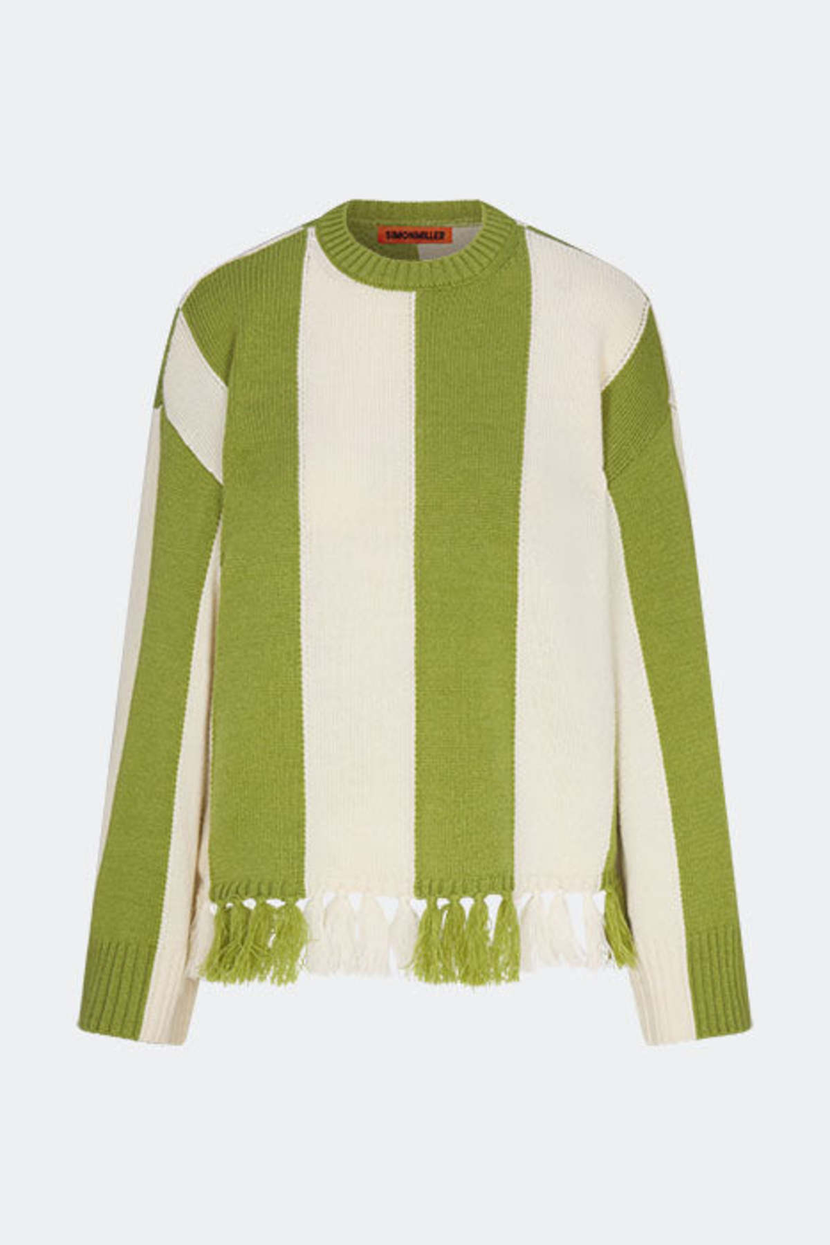 Simon Miller Faye Tassel Sweater - Moss Green/Cream - Image 1 of 4