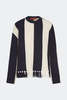 Simon Miller Faye Tassel Sweater - Navy/Cream - Thumbnail 1