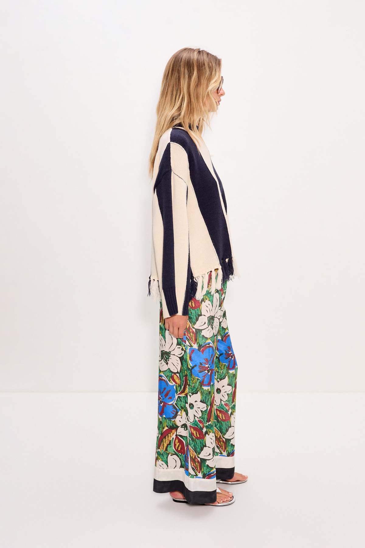 Simon Miller Faye Tassel Sweater - Navy/Cream - Image 3 of 5