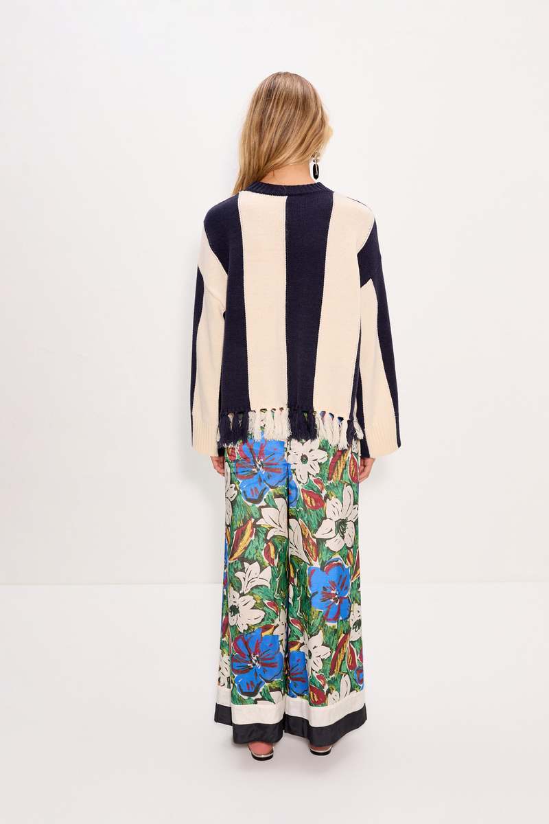 Simon Miller Faye Tassel Sweater - Navy/Cream