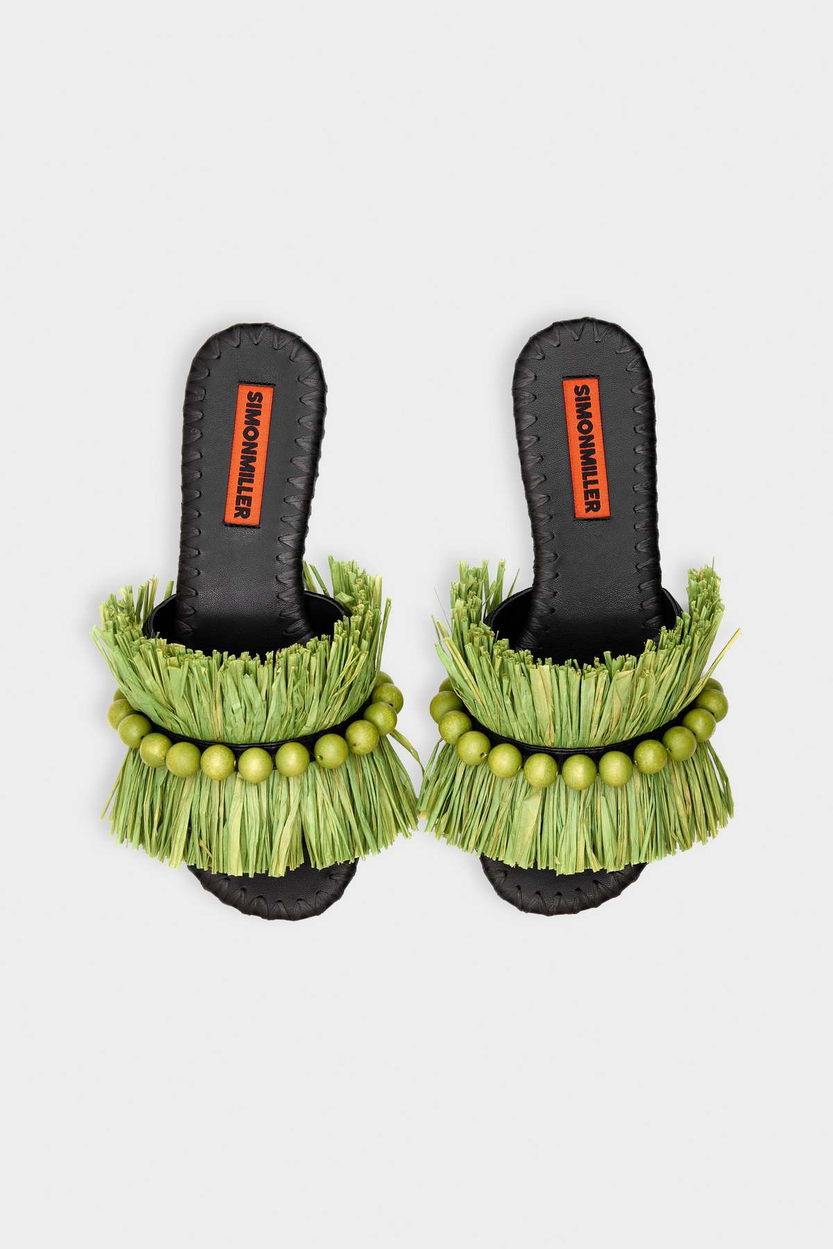 Simon Miller Island Fringe Salerno Sandal - Moss Green/Black - Image 3 of 3