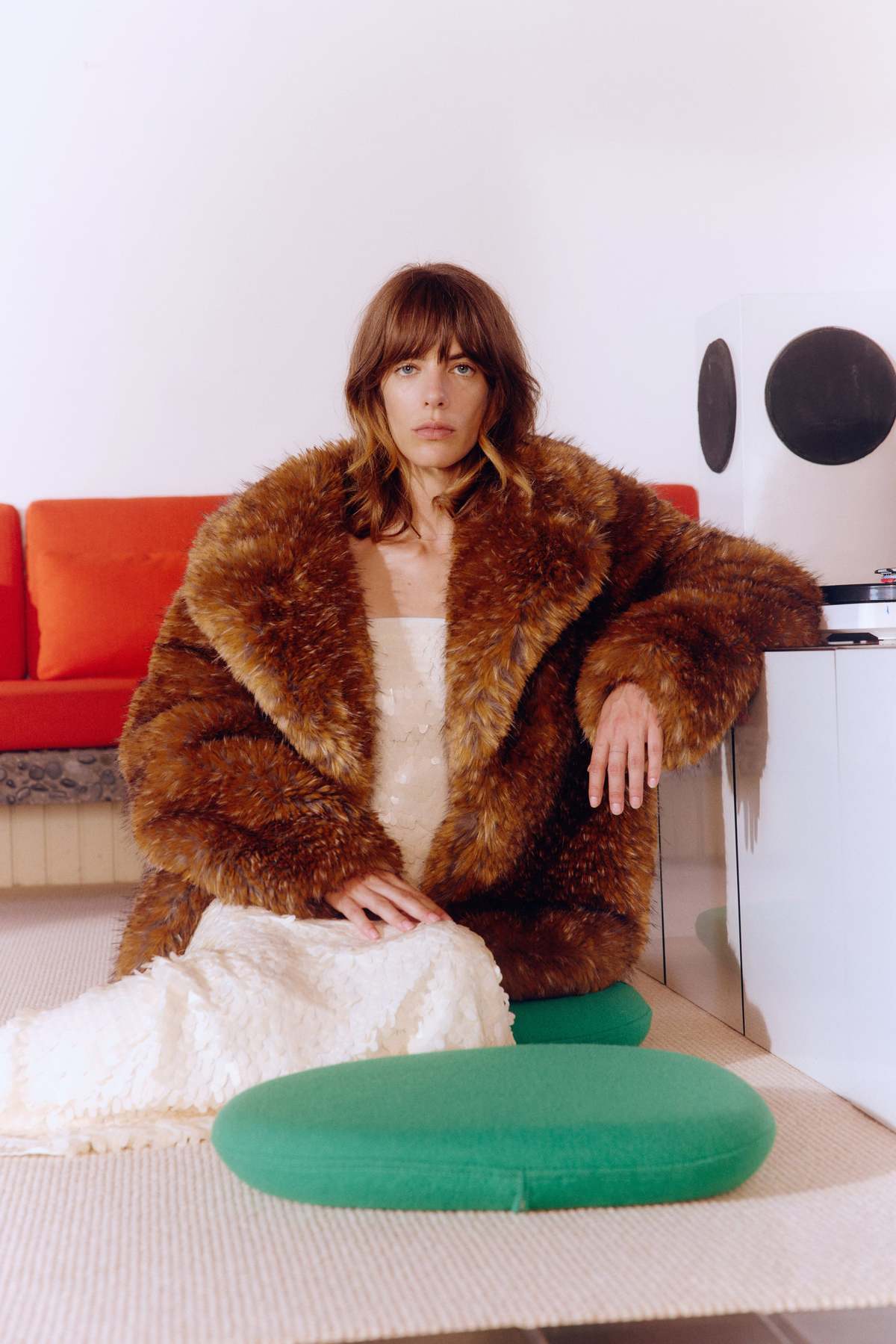 Simon Miller Knox Vegan Fur Coat - Tawny - Image 4 of 6
