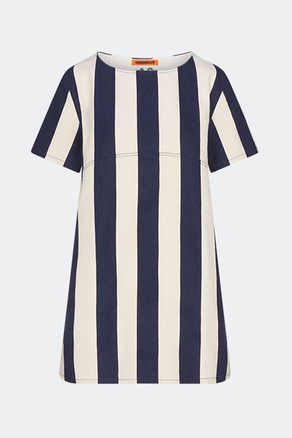 Simon Miller Sahara Short Sleeve Mini Dress - Navy/Cream