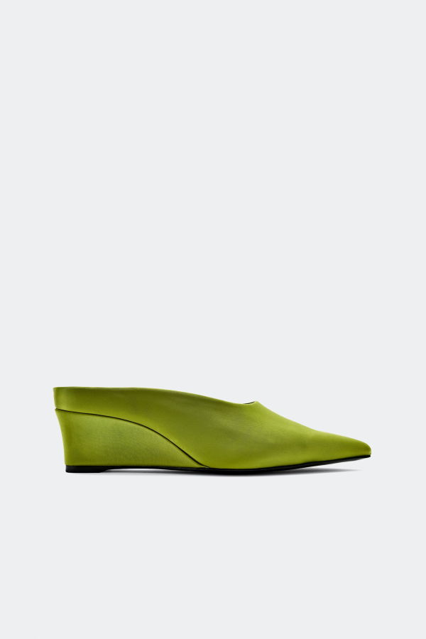 Simon Miller Satin Pointed Gala Wedge - Moss