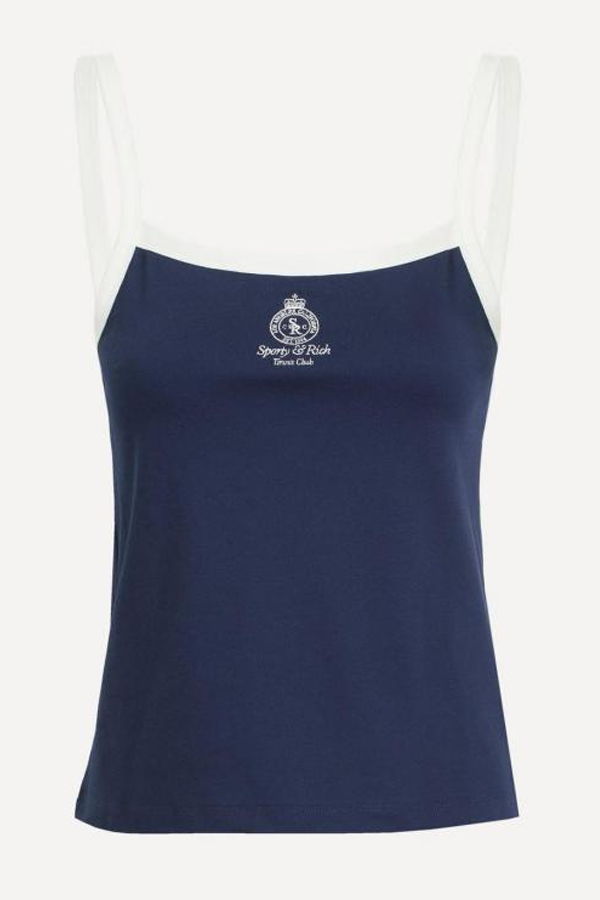 SPORTY & RICH Navy White Top - Navy White