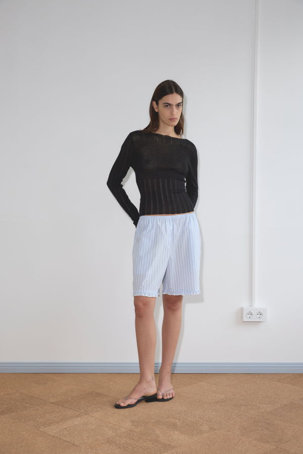 Deiji Studios Open Work Longsleeve Top - Black