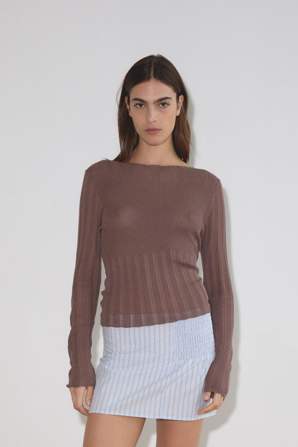 Deiji Studios Open Work Longsleeve Top - Hazel