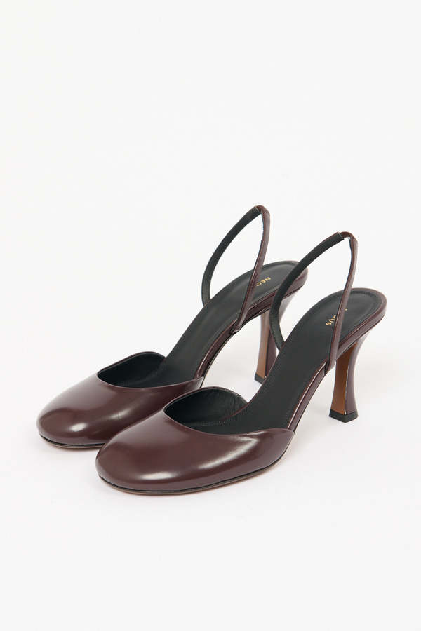 Neous Baten Leather Slingback Pump - Dark Chocolate
