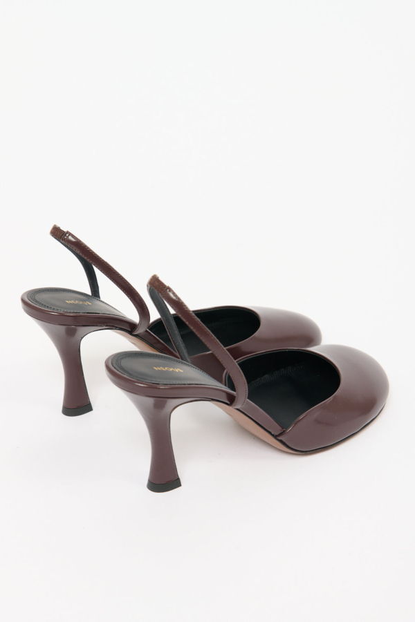 Neous Baten Leather Slingback Pump - Dark Chocolate