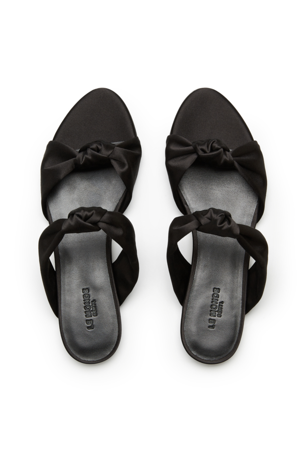 Le Monde Beryl Flat Knot Satin Sandal