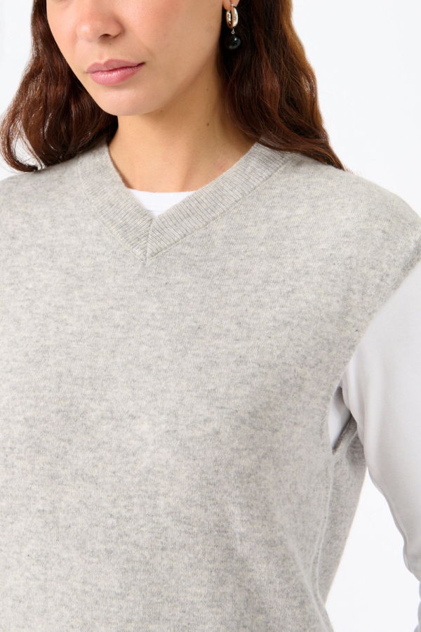 Bite Studios Cashmere Vest - Grey Melange