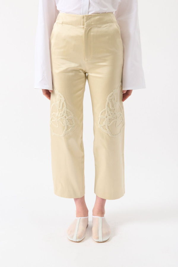 Bite Studios Cheval Embroidery Pant Trousers - Tan