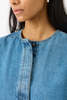 Totême Collarless Denim Shirt - Blue - Thumbnail 3