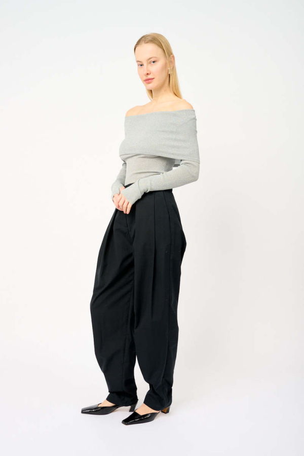 Galvan Corte Off-Shoulder Top - Silver