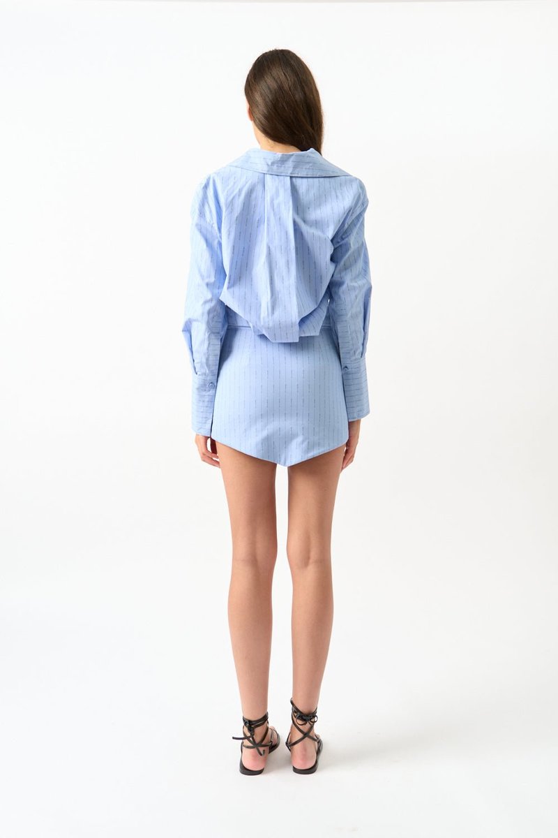 The Attico Cotton Shirt Dress - Dusty Blue