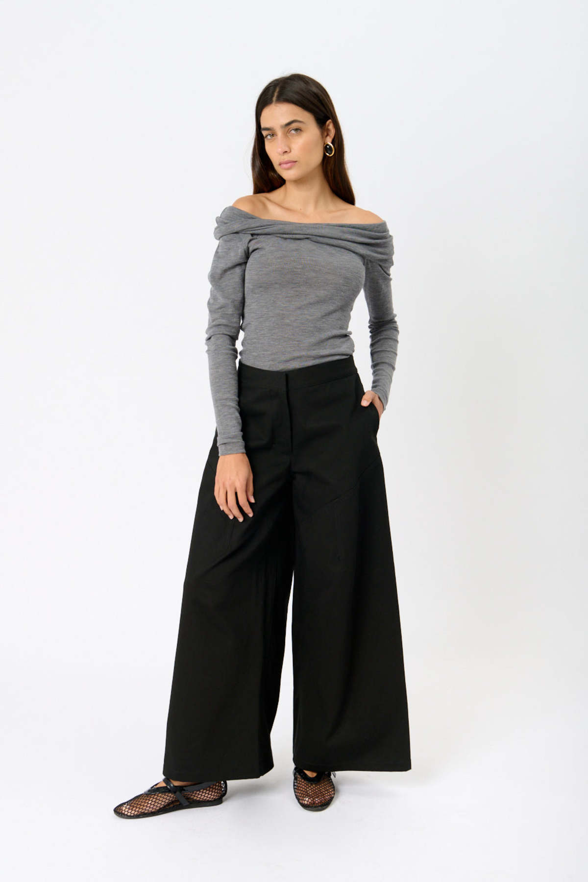 Jil Sander Cotton Wide Leg Pants - Image 1 of 4