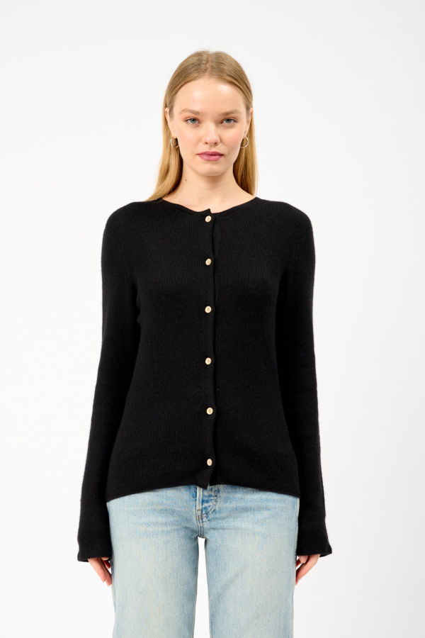 The Elder Statesman Delicash Silk And Cashmere Cardigan - Black