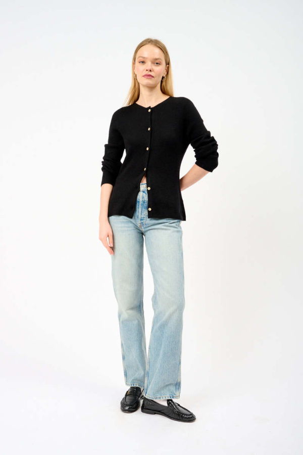 The Elder Statesman Delicash Silk And Cashmere Cardigan - Black