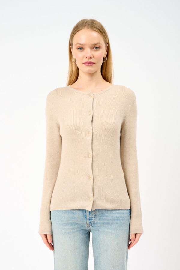 The Elder Statesman Delicash Silk and Cashmere Cardigan - Oatmeal