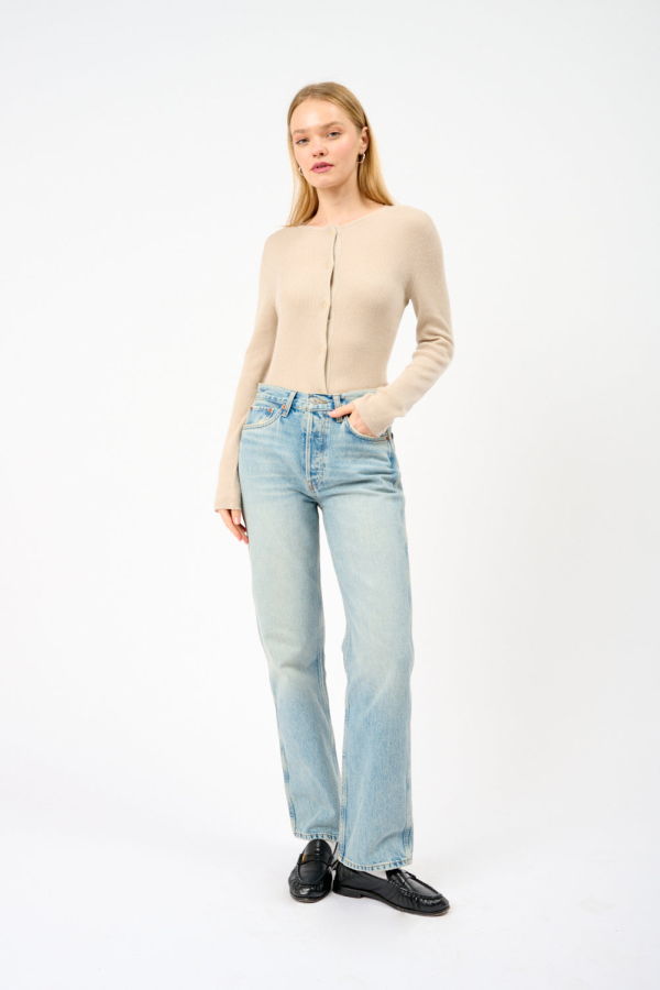 The Elder Statesman Delicash Silk and Cashmere Cardigan - Oatmeal