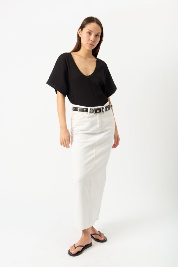 WARDROBE.NYC Denim Column Skirt