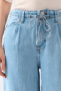 Frame Drawstring Wide Leg Jeans - Light Blue - Thumbnail 3