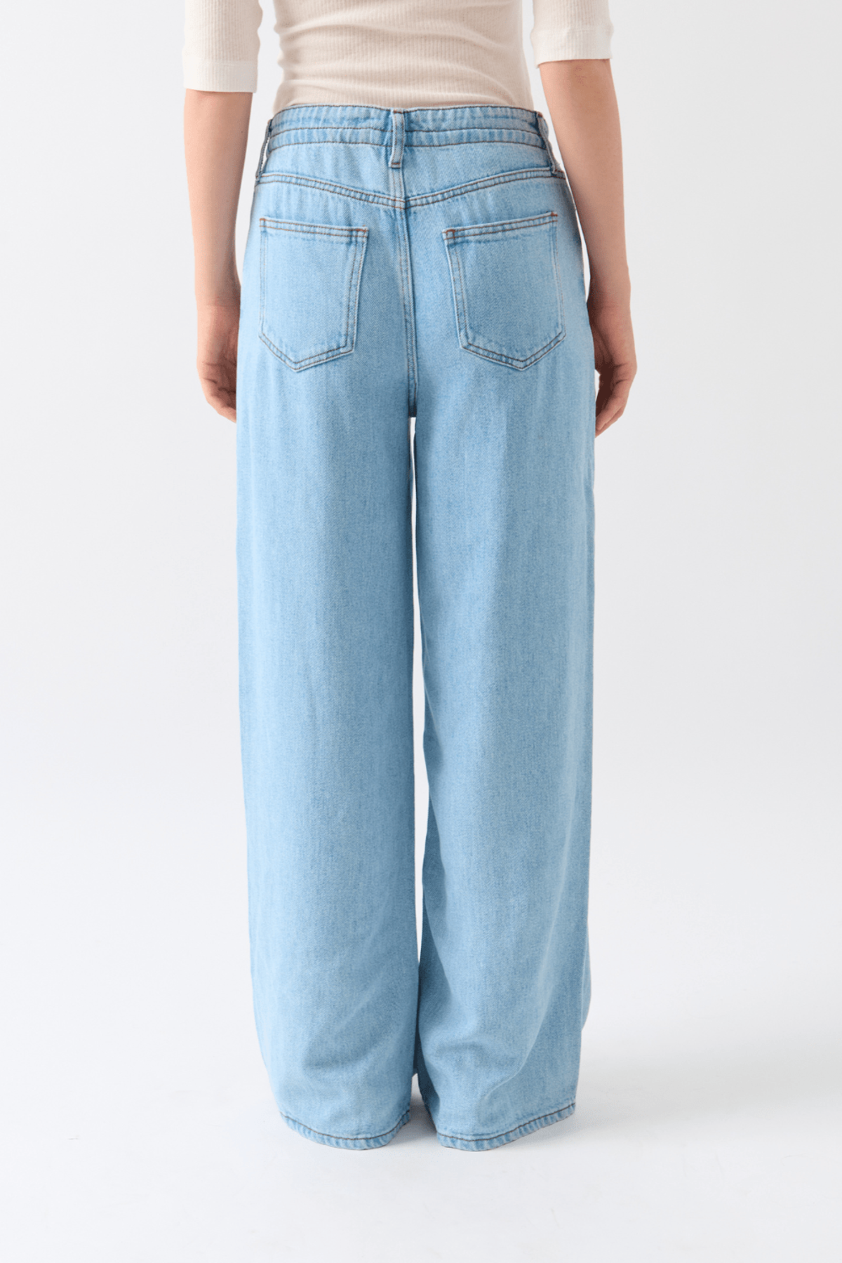 Frame Drawstring Wide Leg Jeans - Light Blue - Image 4 of 4
