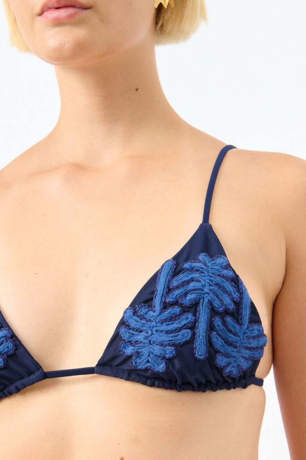 JOHANNA ORTIZ Enjipai Bikini Top - Navy