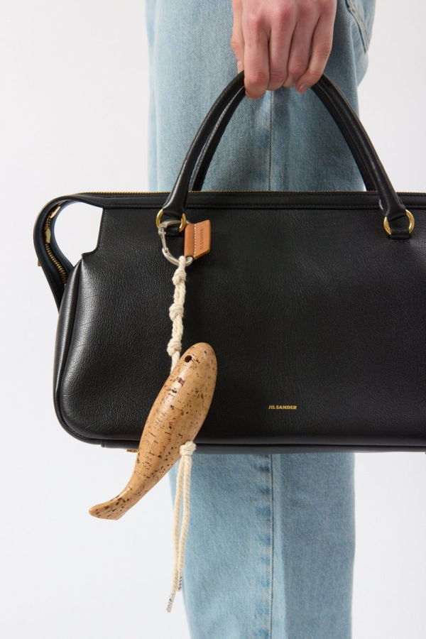 Jil Sander Fishtail-Design Logo-Print Keyring