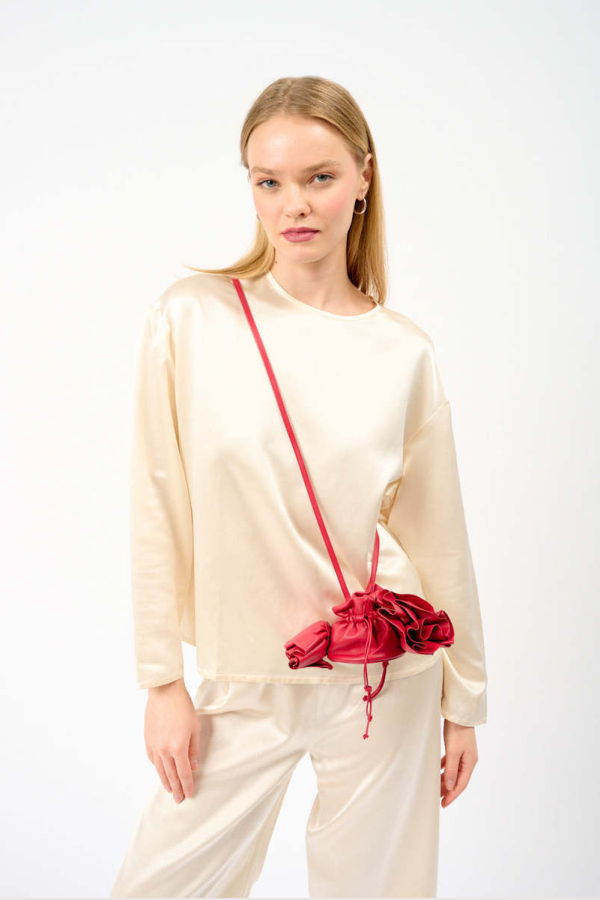 Magda Butrym Floral-Appliquéd Leather Bucket Bag