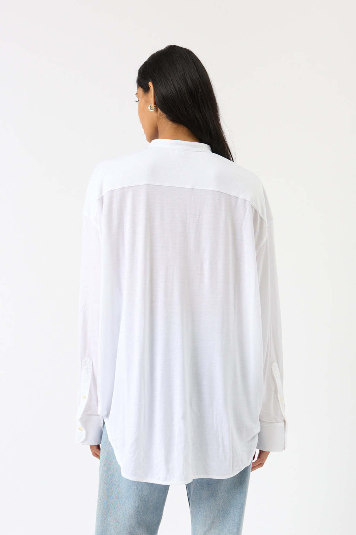 Totême Fluid Jersey Longline Blouse - White - Image 4 of 4