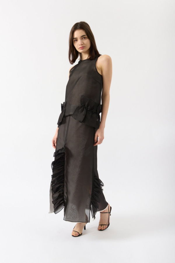 Bite Studios Frill-Trim Silk-Organza Top