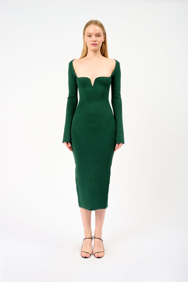 Galvan Gaia Power Knit Dress - Coral