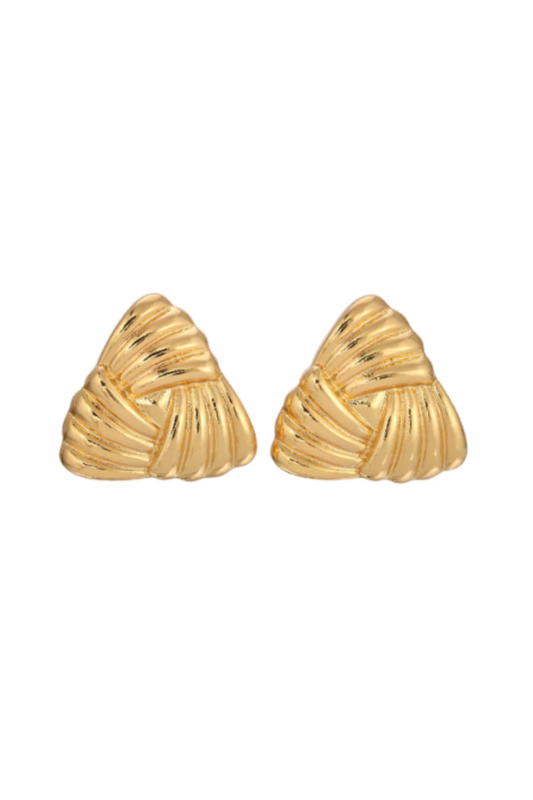 Heaven Mayhem Tri Gold Earrings