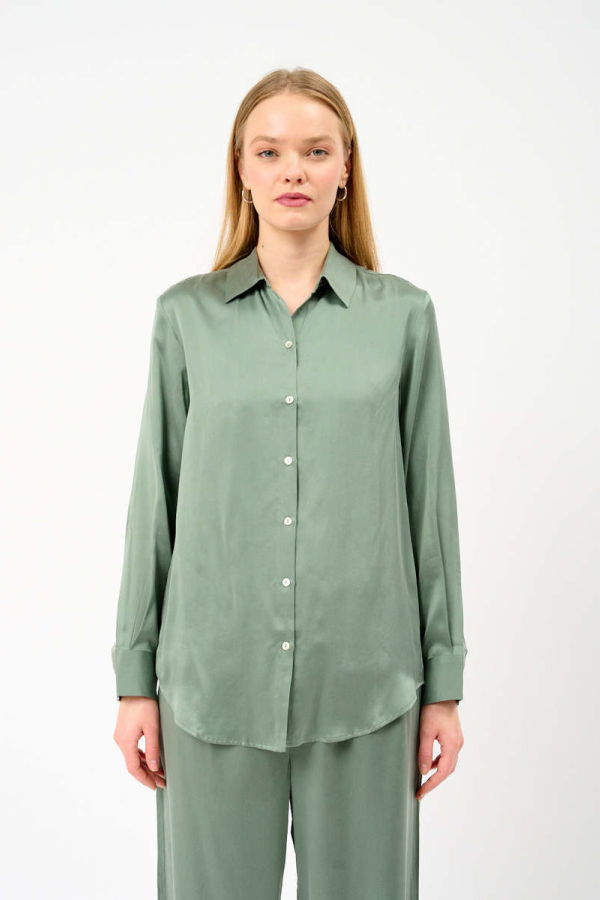 ASECENO London PJ Top - Charmeuse Sage