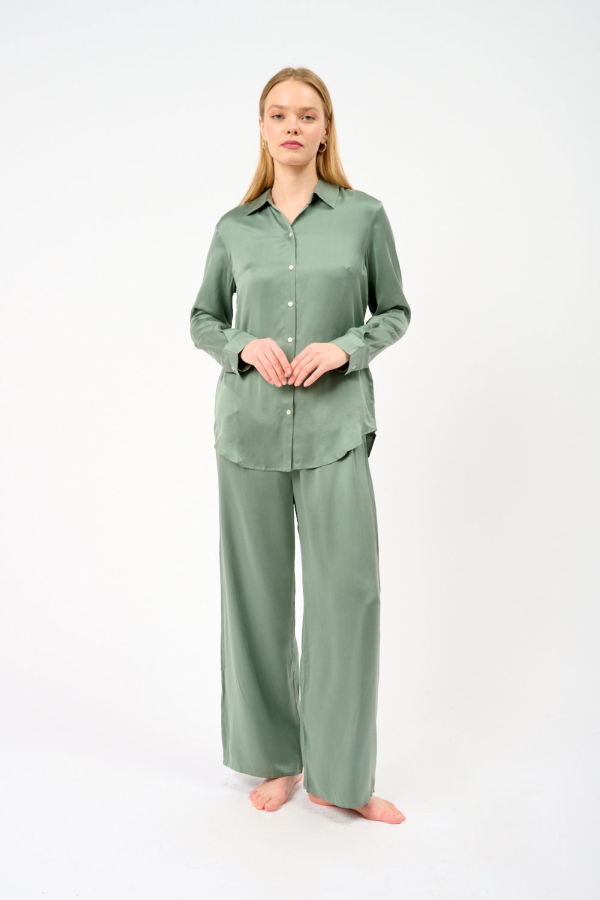 ASECENO London PJ Top - Charmeuse Sage