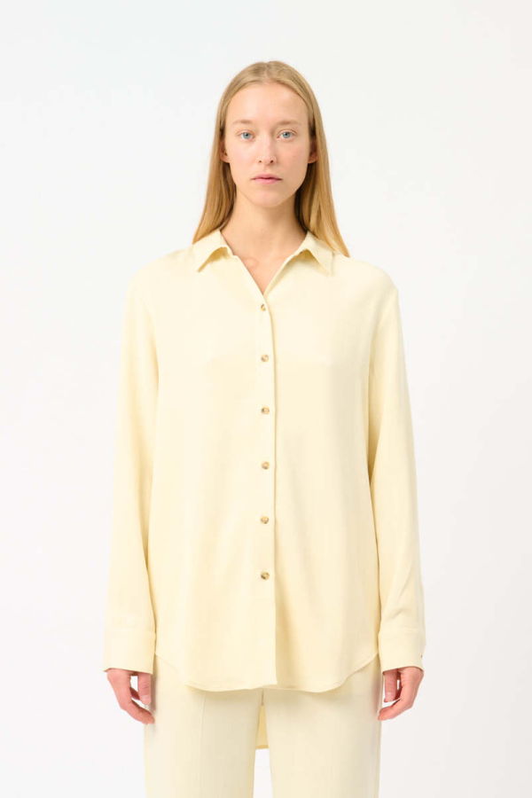 Asceno London Relaxed Dip Hem Shirt - Papyrus