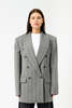 Sportmax Merlot Wool Blend Herringbone Blazer - Thumbnail 1