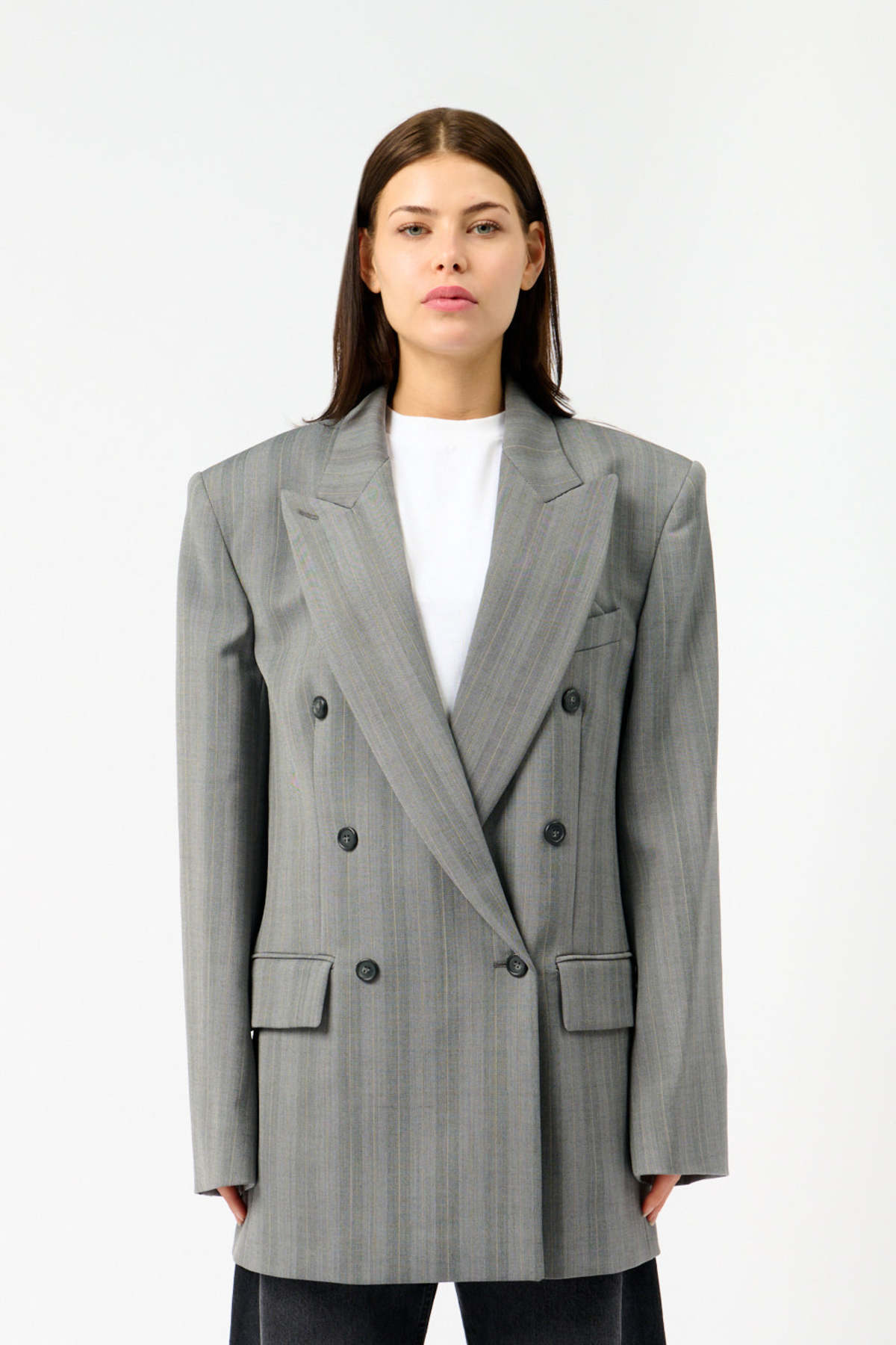 Sportmax Merlot Wool Blend Herringbone Blazer - Image 1 of 4