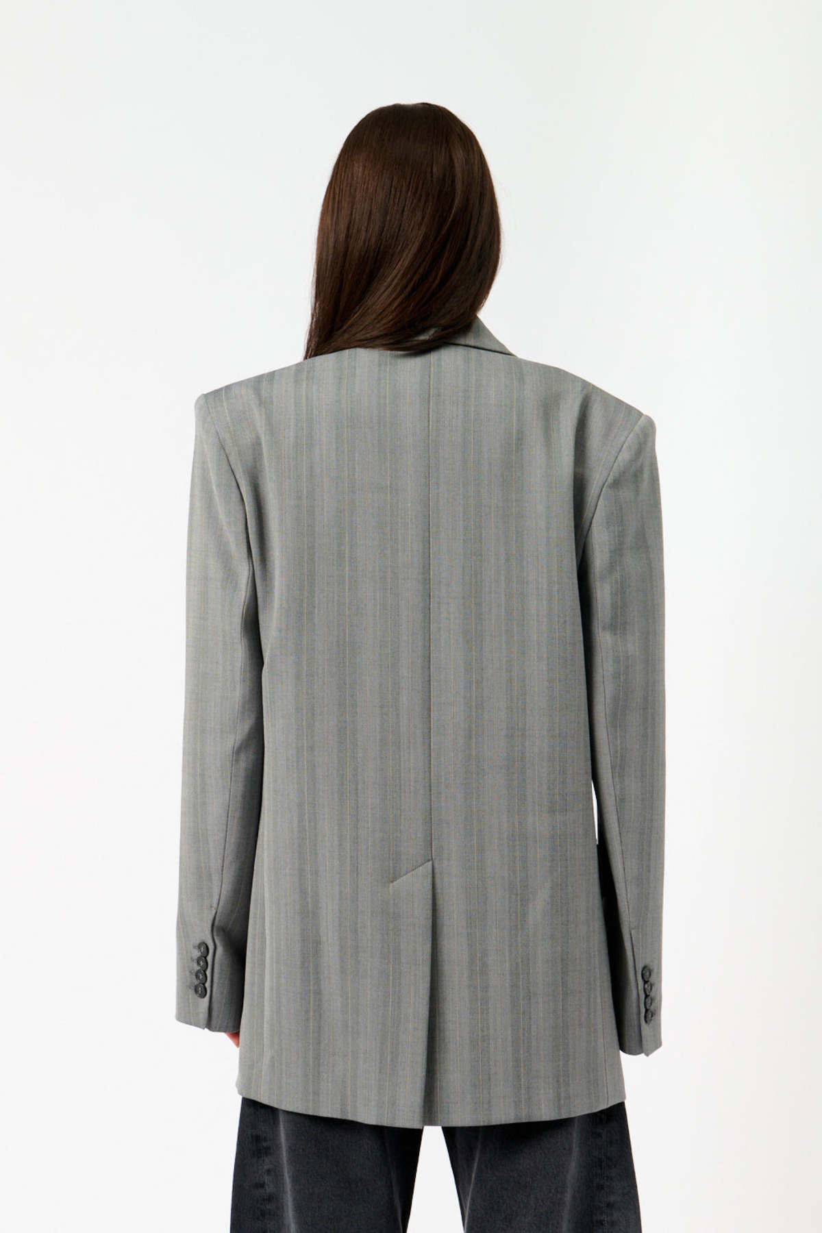 Sportmax Merlot Wool Blend Herringbone Blazer - Image 4 of 4