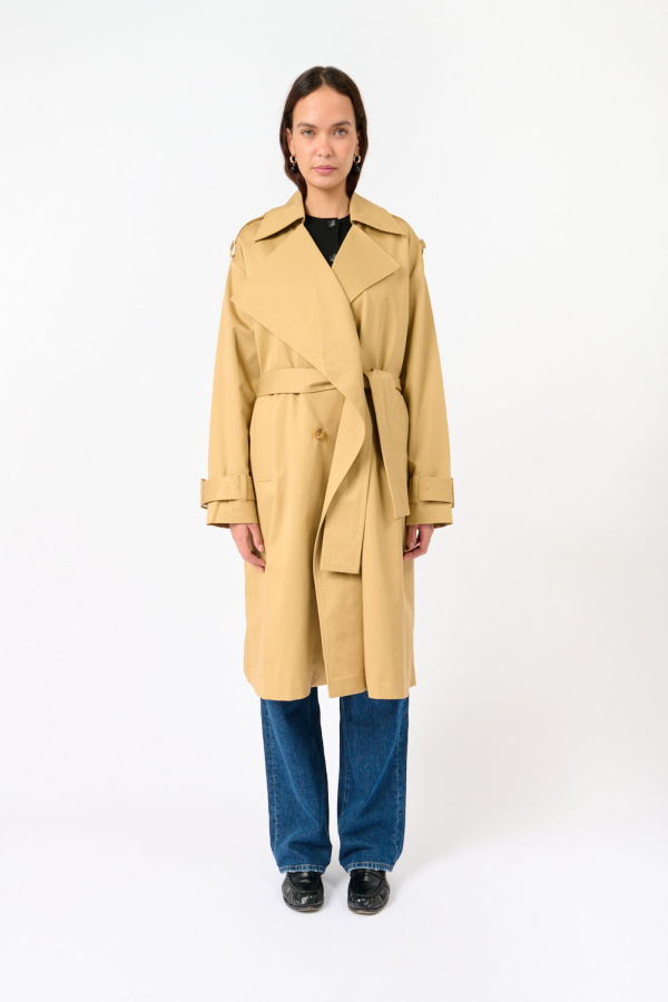 7 for all Mankind Oversized Cape Trench Coat - Beige
