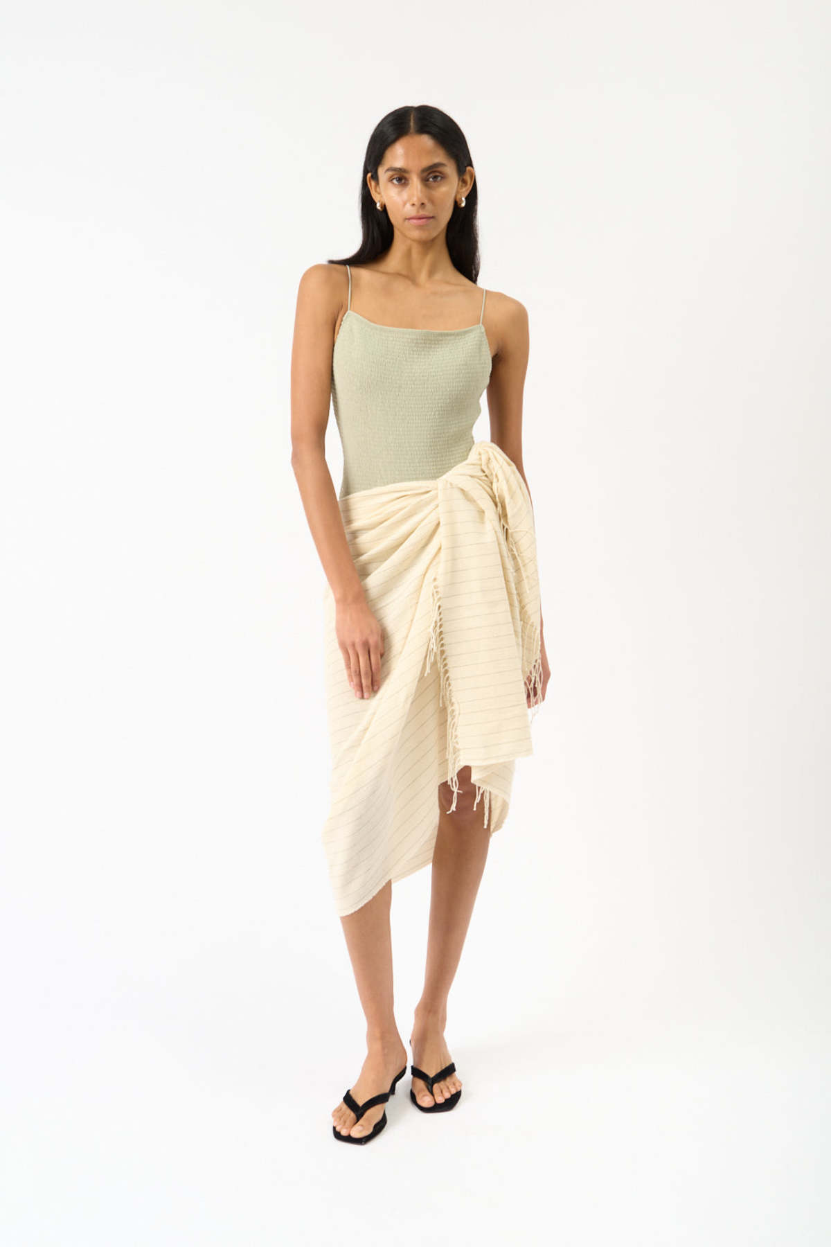 Totême Pinstriped Cotton Sarong - Image 3 of 6