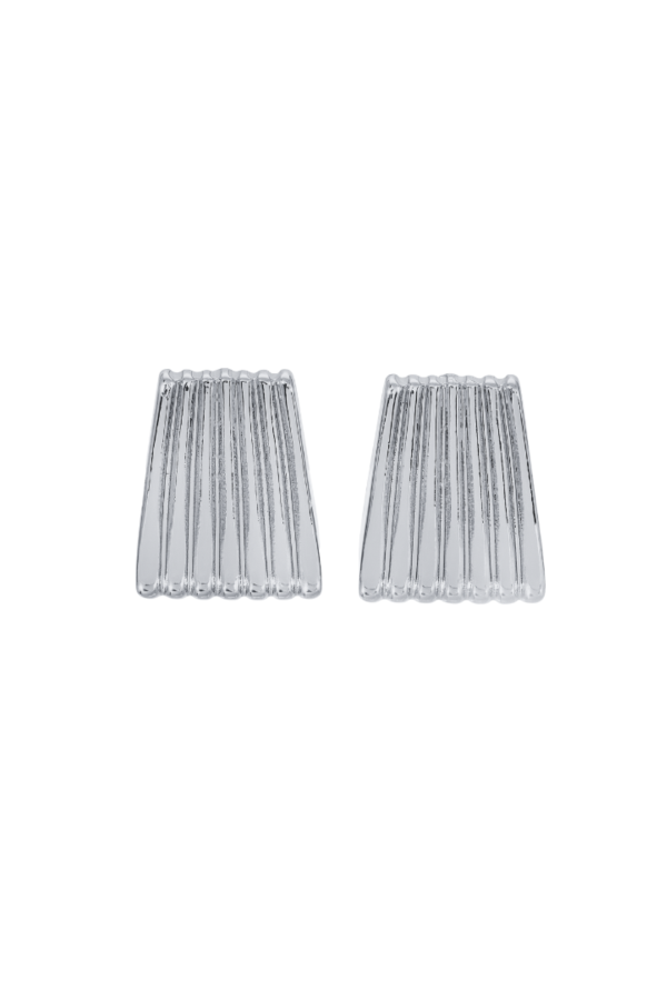 Heaven Mayhem Ribbed Maxi Silver Earrings
