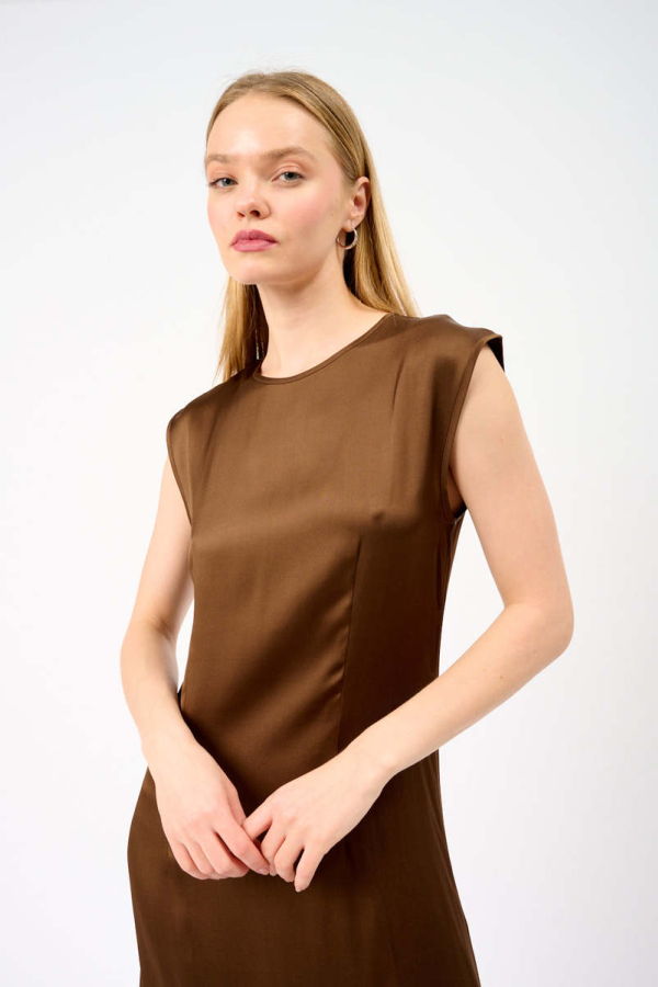 Asceno Rose Silk Satin Maxi Dress