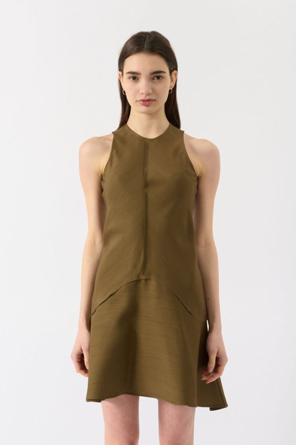 Bite Studios Shield Mini Dress - Moss Green