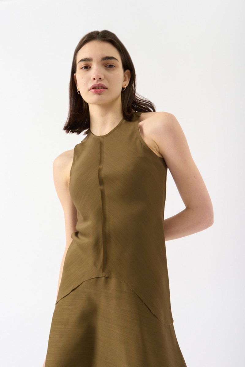 Bite Studios Shield Mini Dress - Moss Green