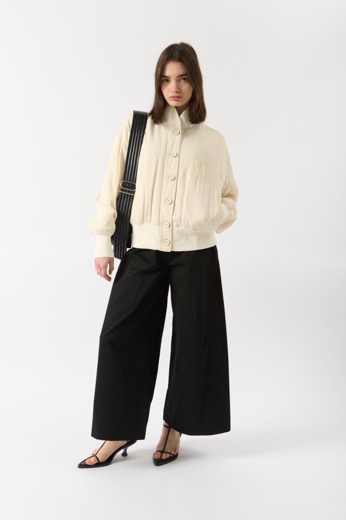 Jil Sander Silk Bomber Jacket - Cream - Image 2 of 4