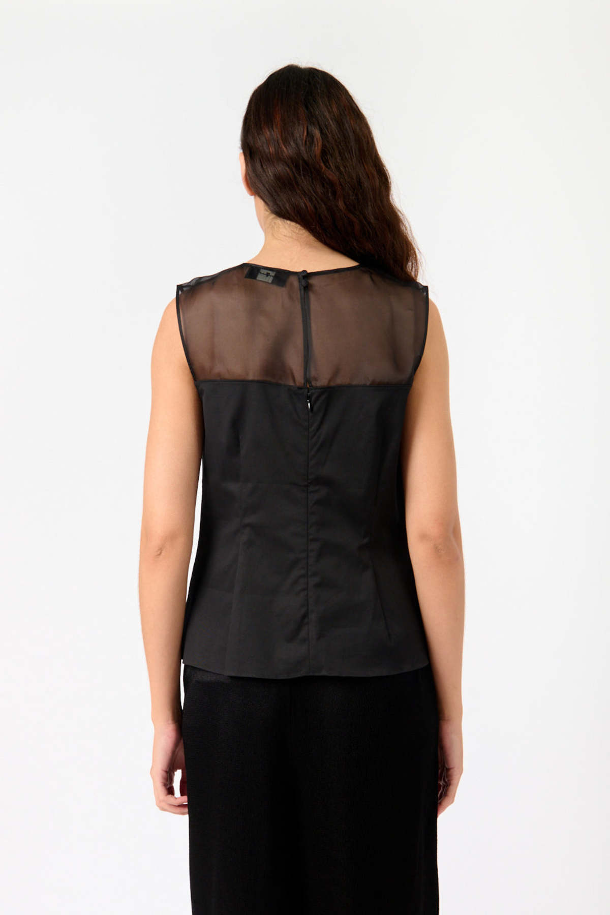 7 for all Mankind Sleeveless Sheer Yolk Top - Image 4 of 4